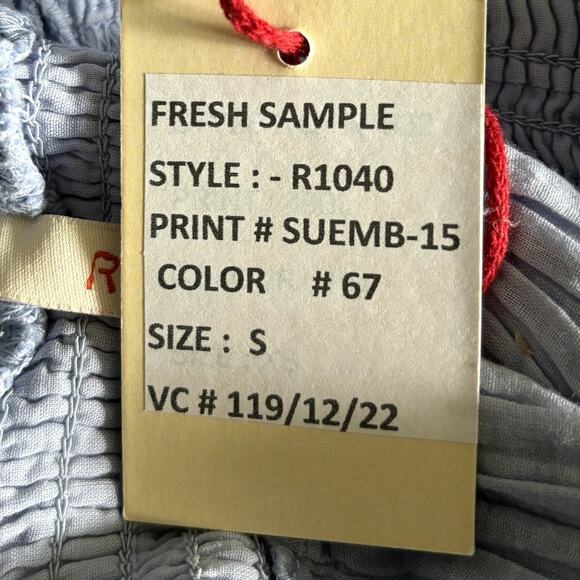 New Raga Ombre Maxi Dress Women's Size S Rare Sample Blues Lace Eyelet Tassels - Picture 14 of 14